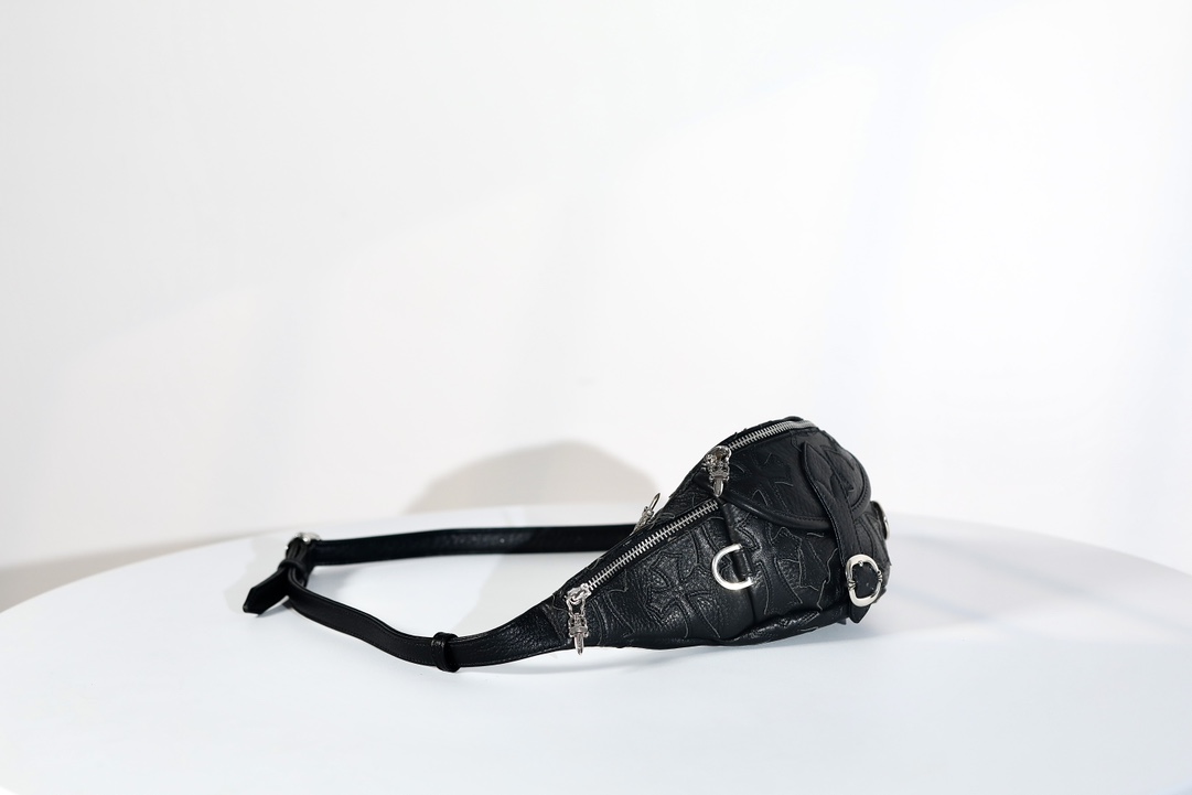 CH｜Black Cross Cross Waist Bag, Crossbody Bag, Chest Bag