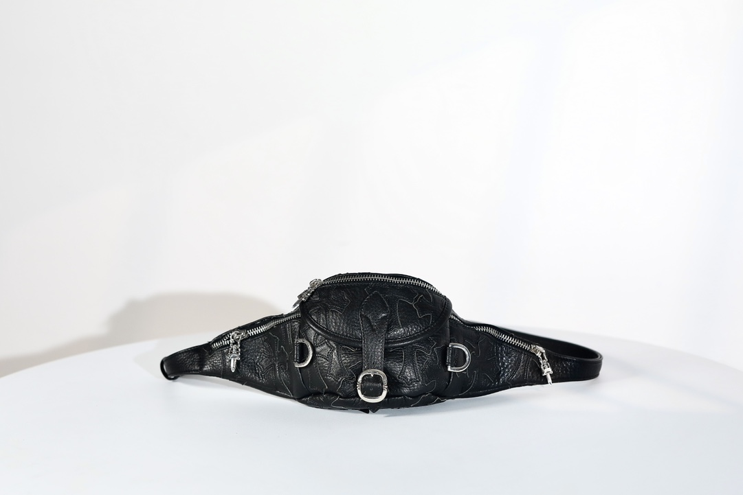 CH｜Black Cross Cross Waist Bag, Crossbody Bag, Chest Bag
