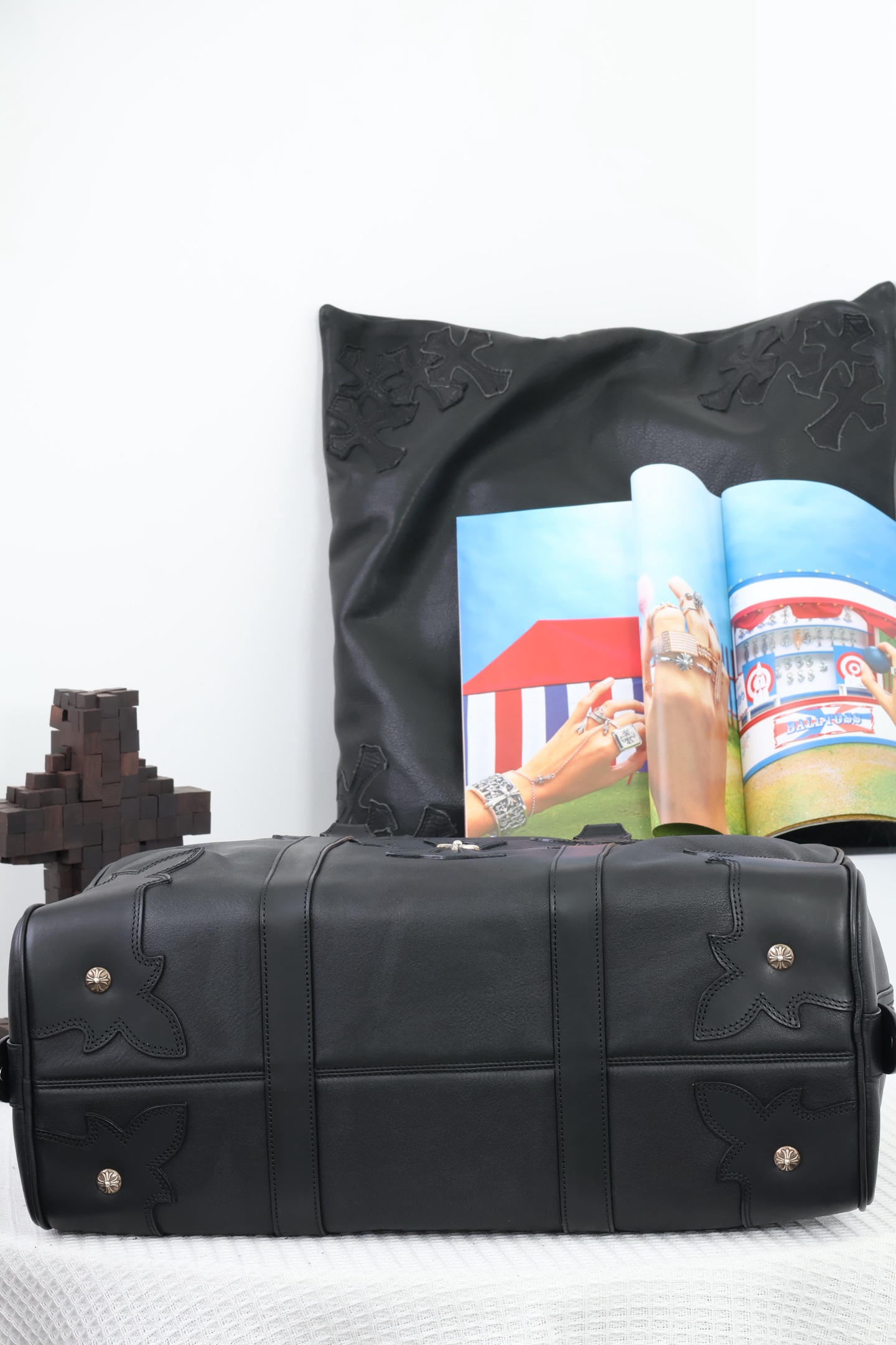 CH Weekender bag with cross design and flame pattern