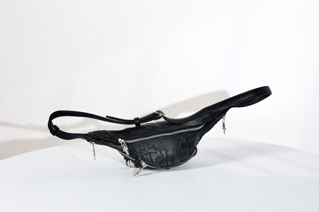 CH｜Black Cross Cross Waist Bag, Crossbody Bag, Chest Bag