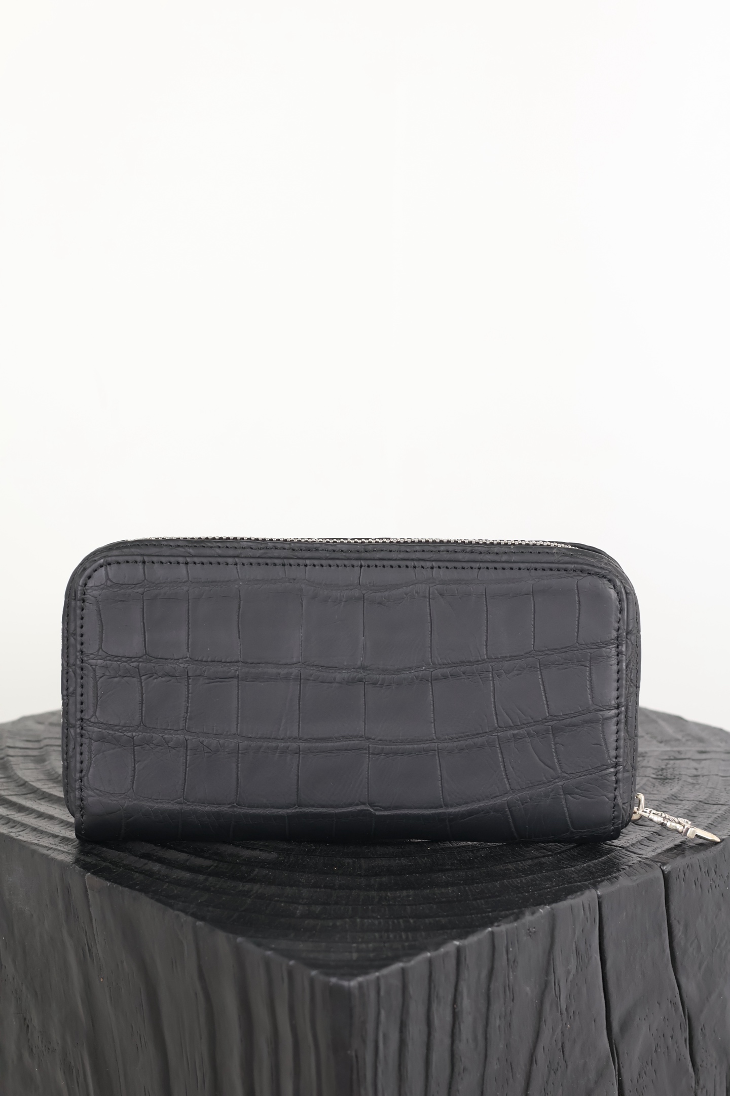 CH Long-style zipper wallet, crocodile money clip