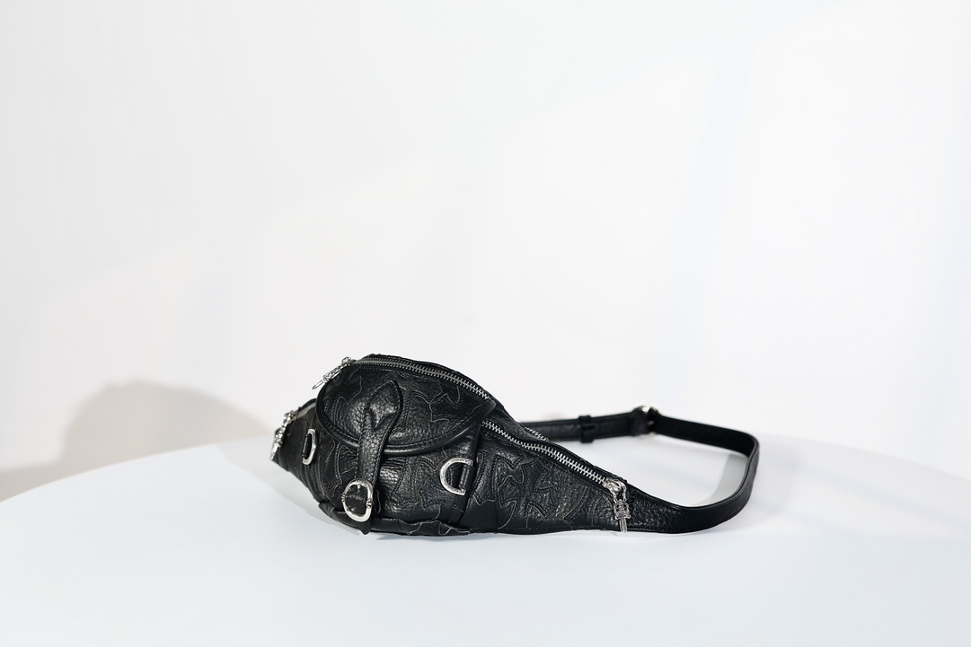 CH｜Black Cross Cross Waist Bag, Crossbody Bag, Chest Bag