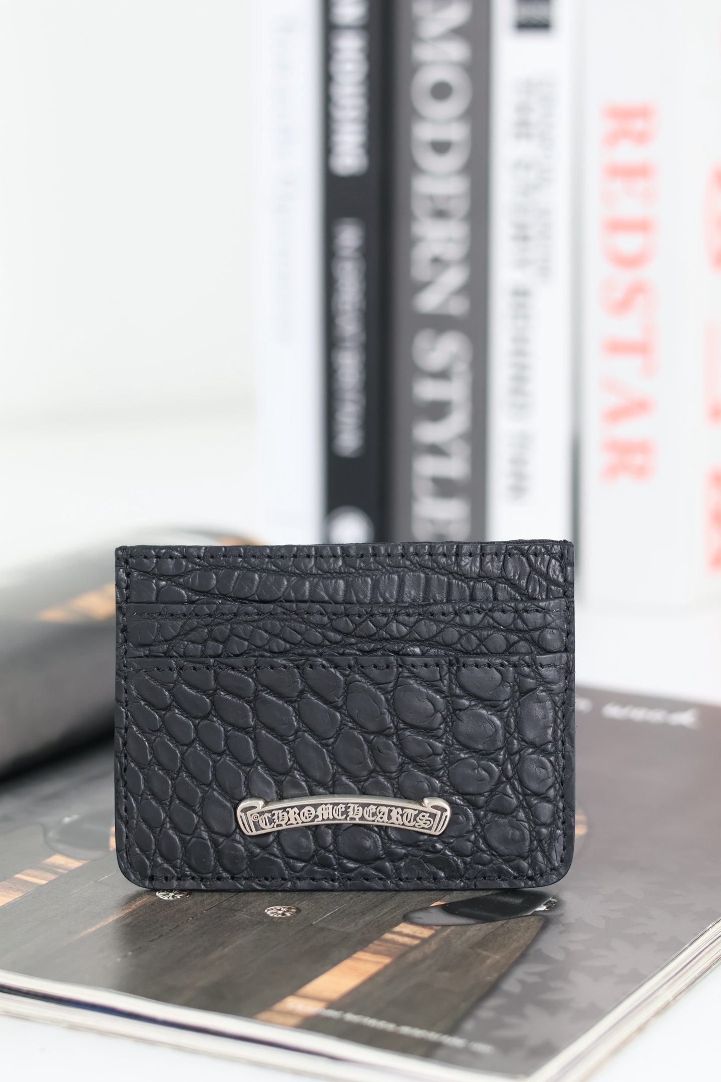 CH Crocodile leather card holder