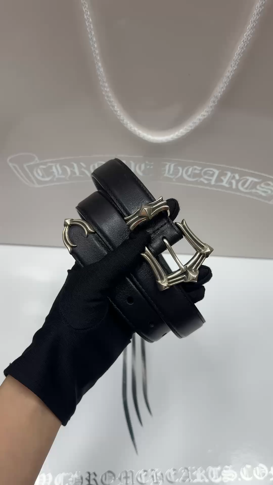 CH｜Crossbone Leather Belt