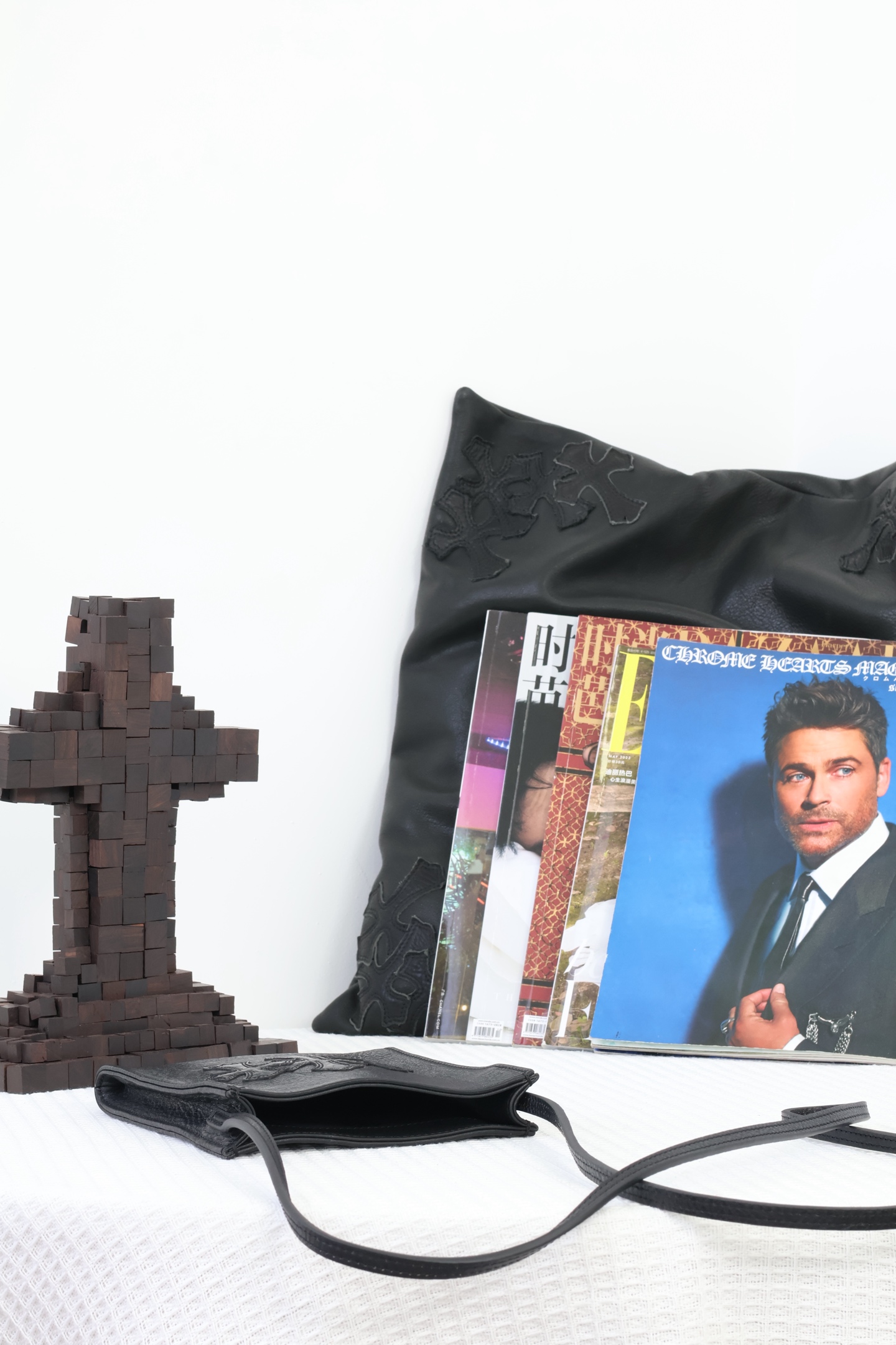 CH · Small Square Crossbody Bag with Thirty Cross Applique