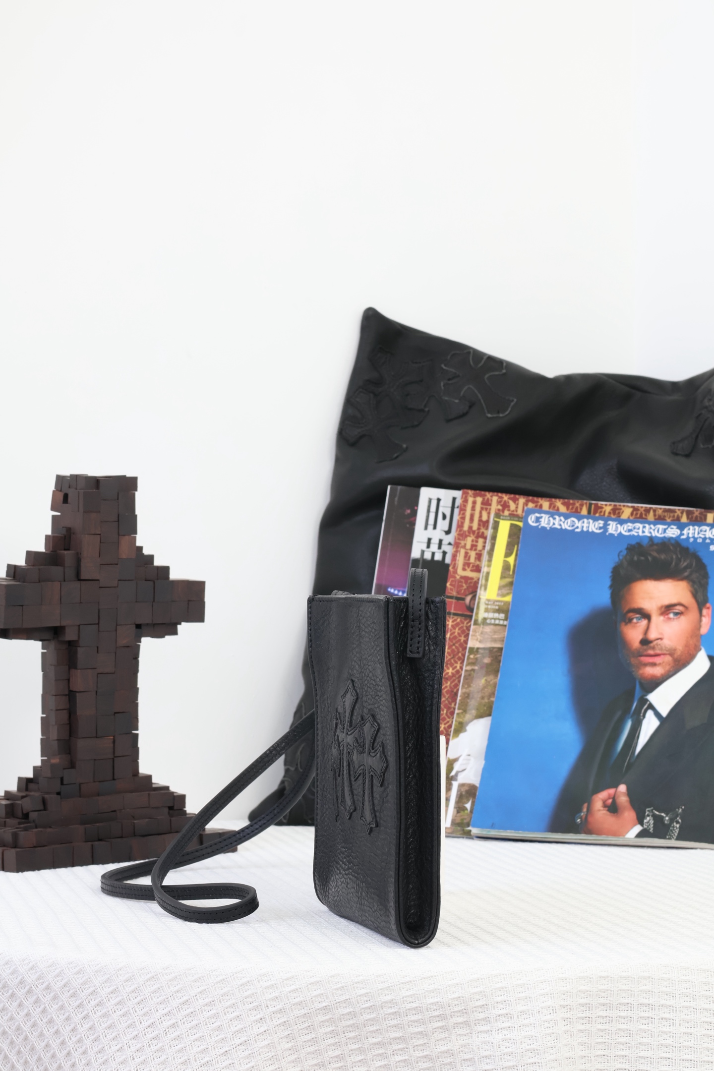 CH · Small Square Crossbody Bag with Thirty Cross Applique