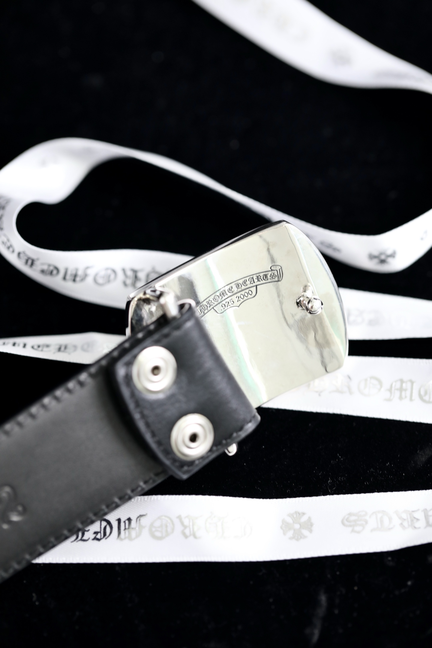 CH｜Flat Six-Pointed Star Leather Belt