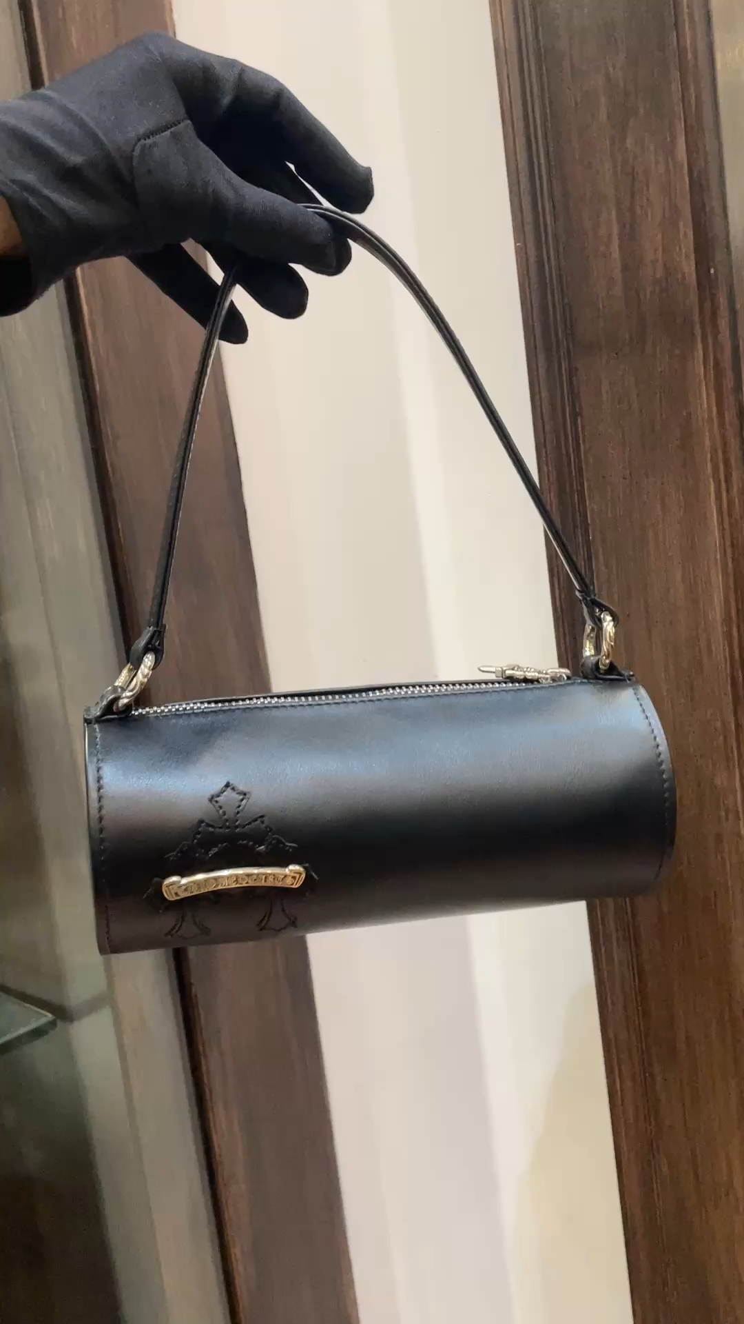 CH Mini Pure Black Cylindrical Bag