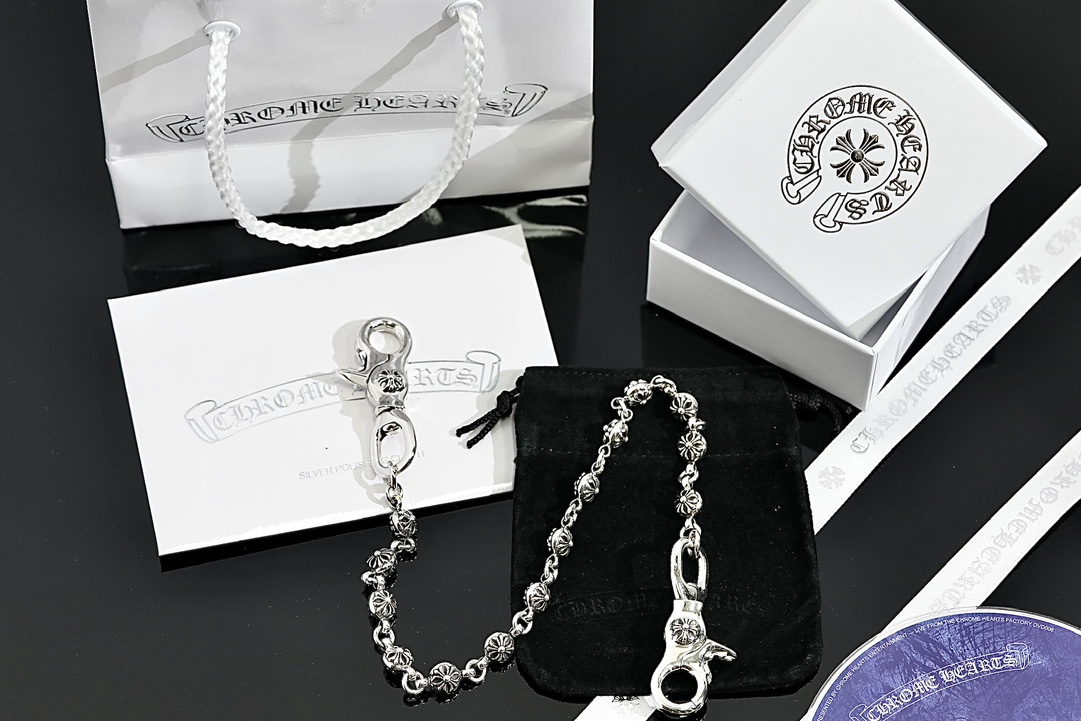 CH｜Cross-shaped beaded double hook clasp, 14 beads