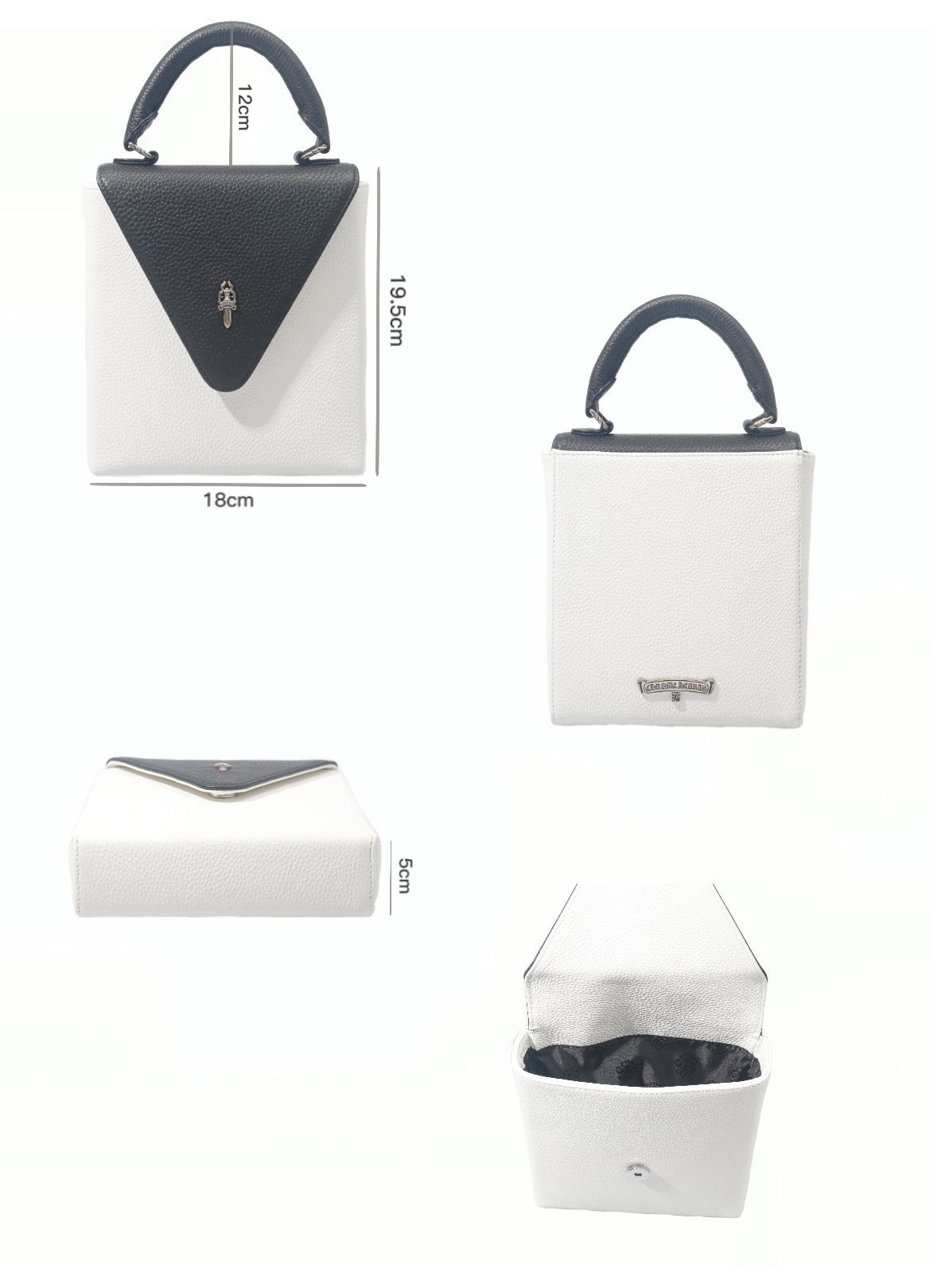 CH_ 𝐁𝐞𝐥𝐥𝐚 Limited Edition Square Handbag in Black and White Color Block