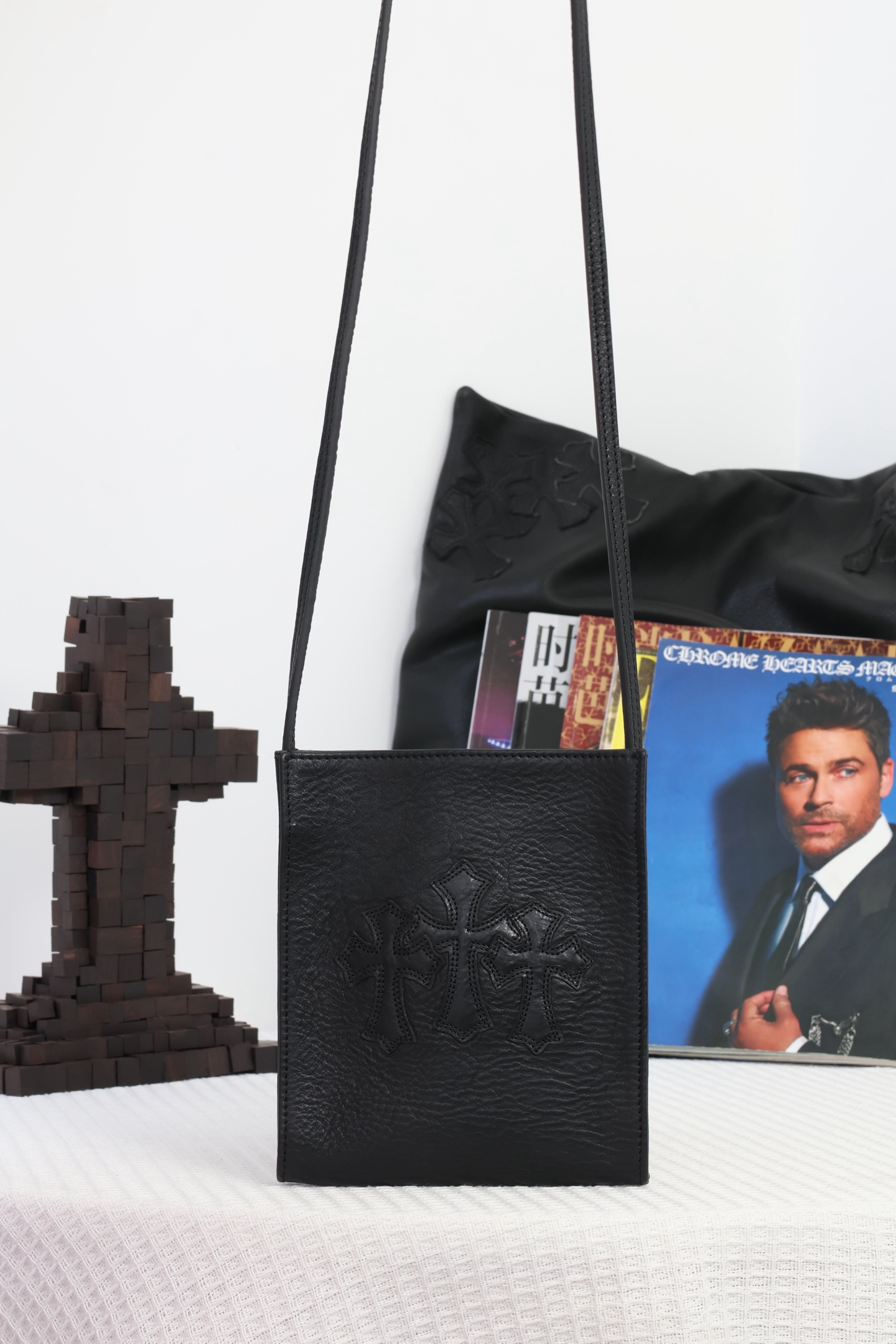 CH · Small Square Crossbody Bag with Thirty Cross Applique