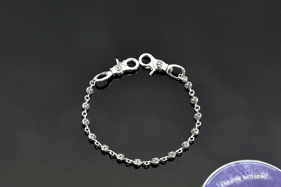 CH｜Cross-shaped beaded double hook clasp, 14 beads