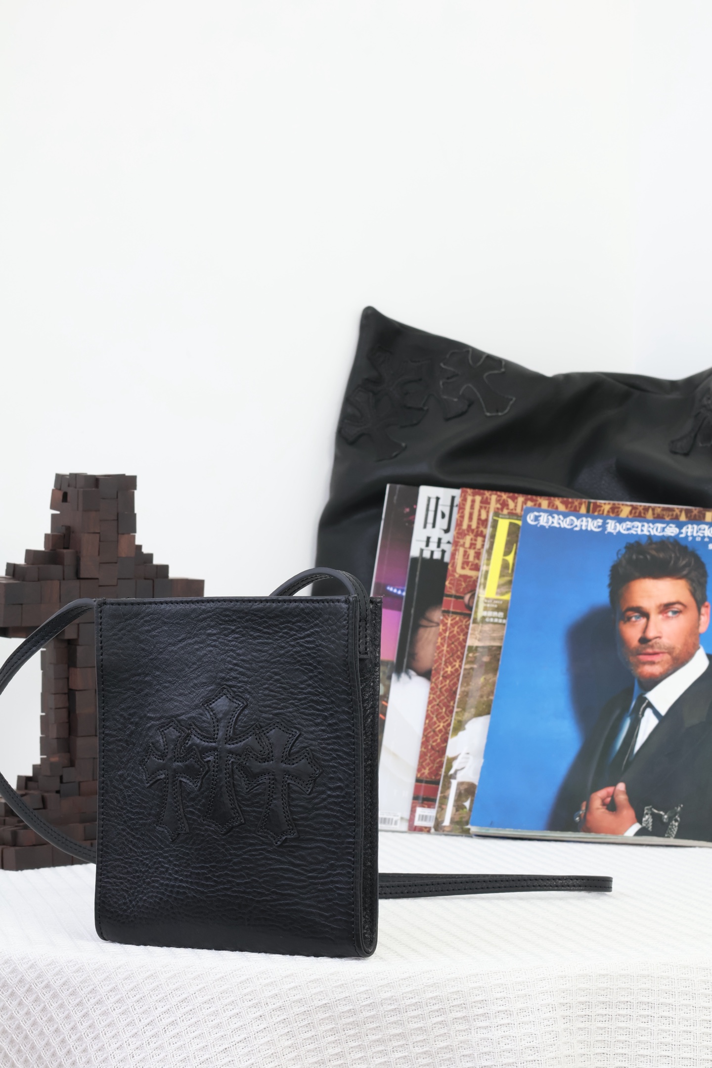 CH · Small Square Crossbody Bag with Thirty Cross Applique