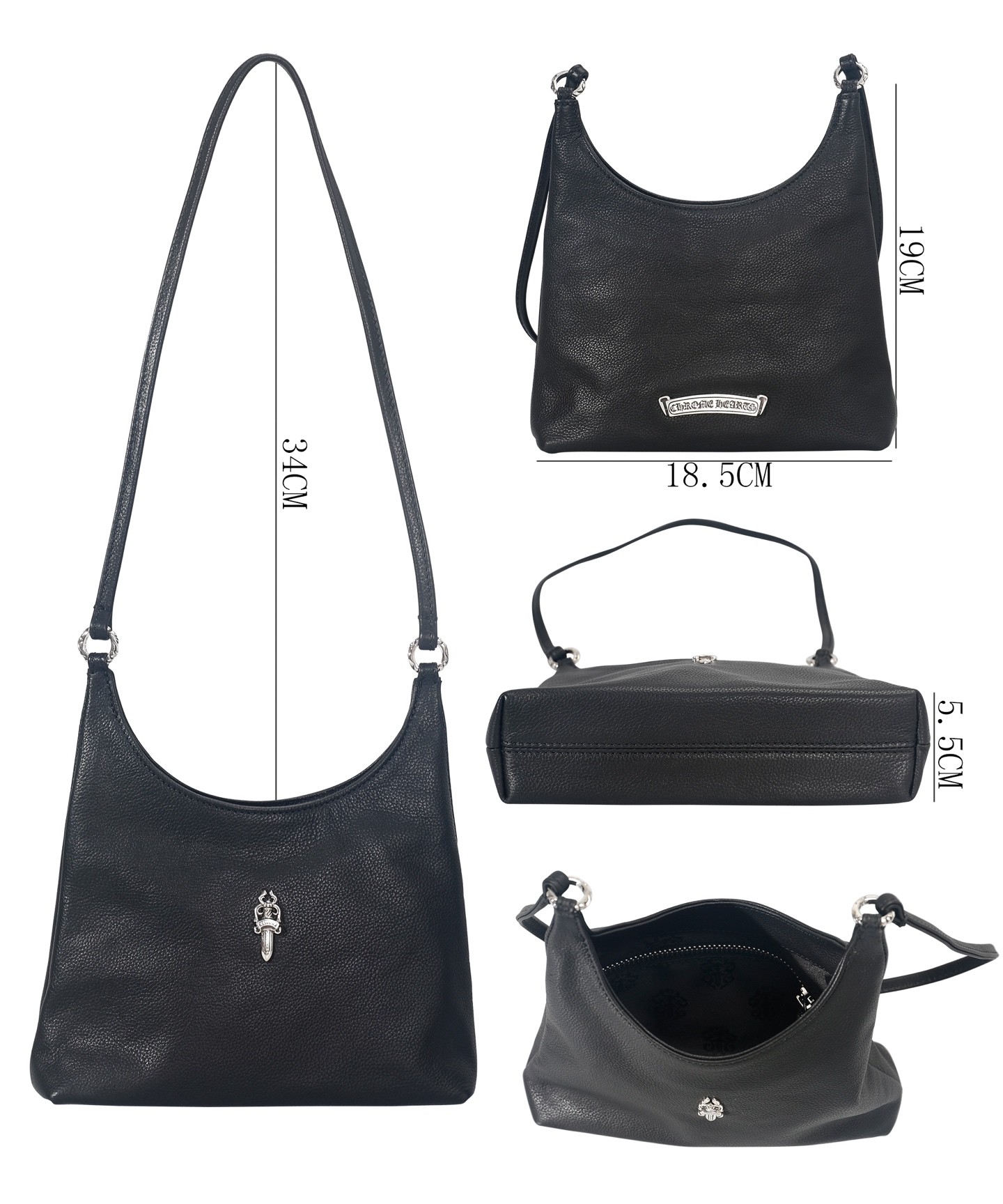 CH_ viv bag Black small sword-patterned underarm bag