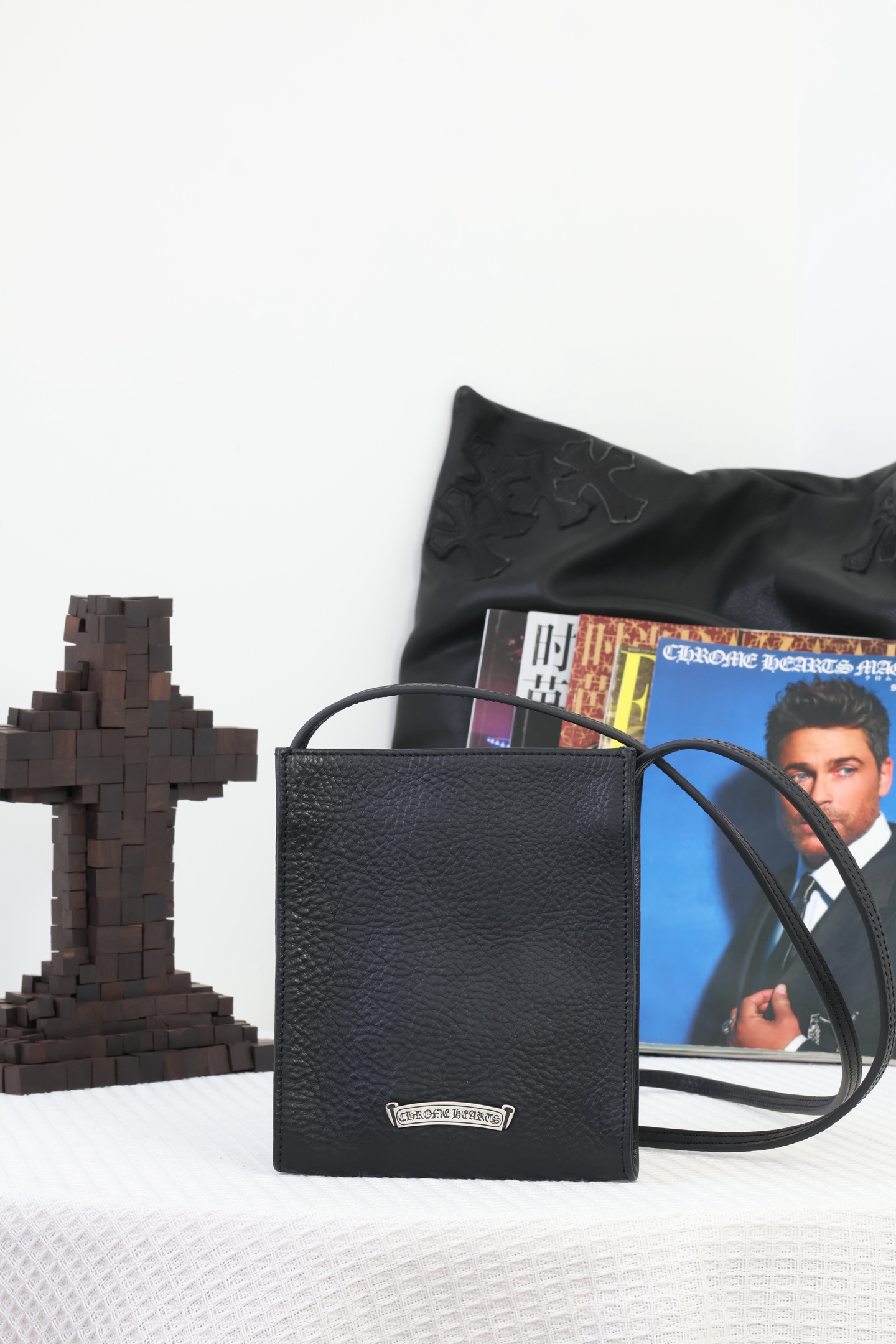 CH · Small Square Crossbody Bag with Thirty Cross Applique