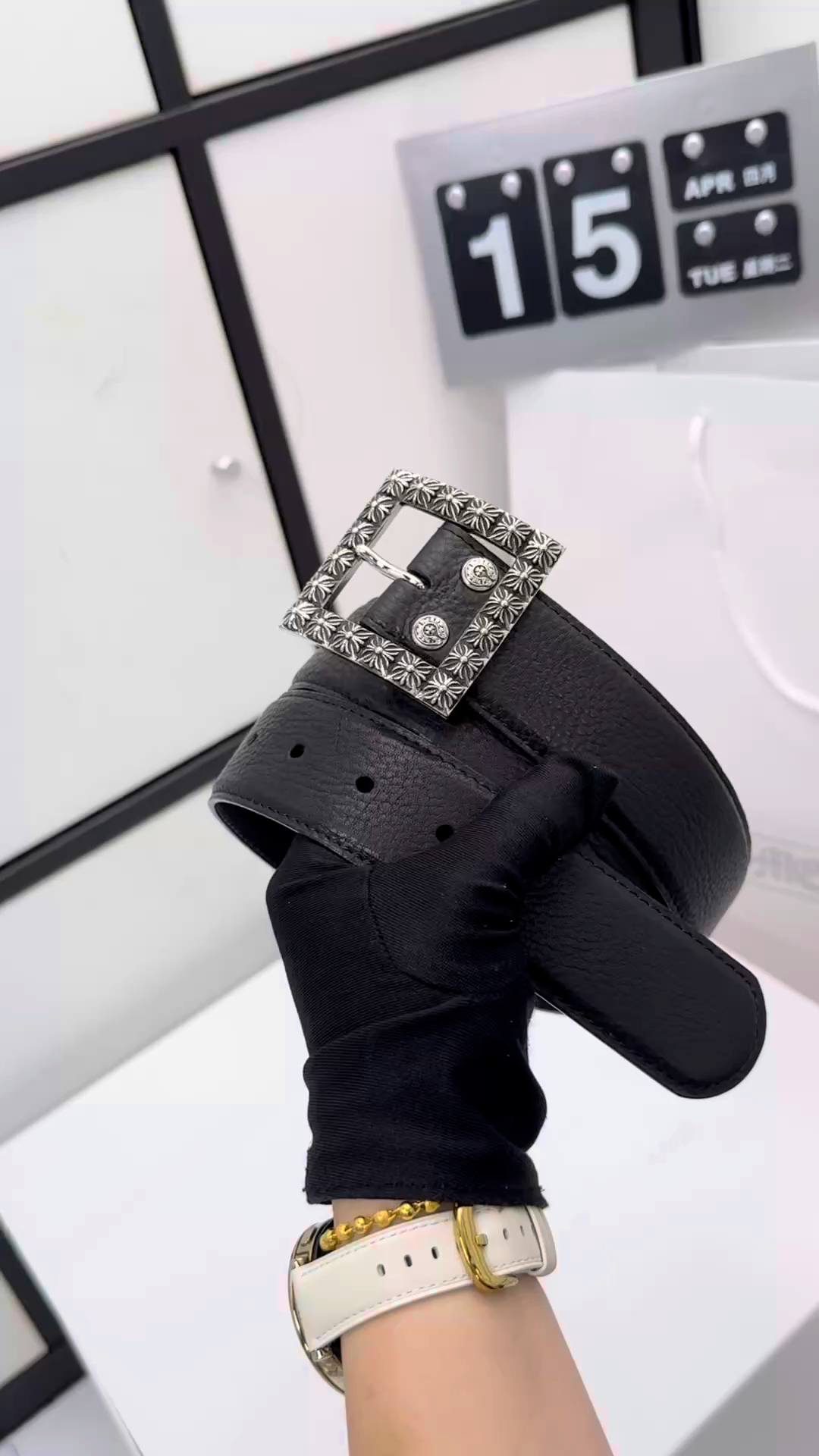 CH｜Square Buckle Leather Belt