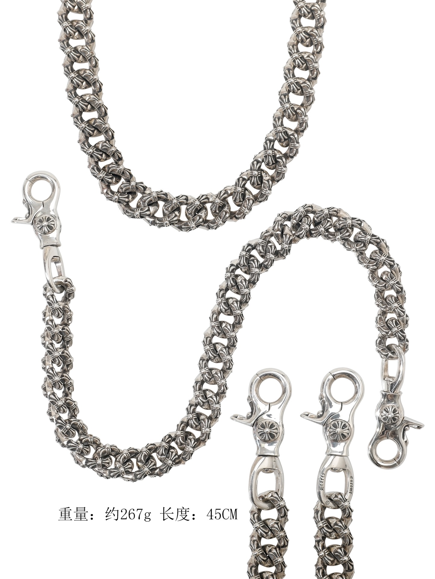 CH｜Double Hook Cable Knit Material: 925 Sterling Silver, Handmade