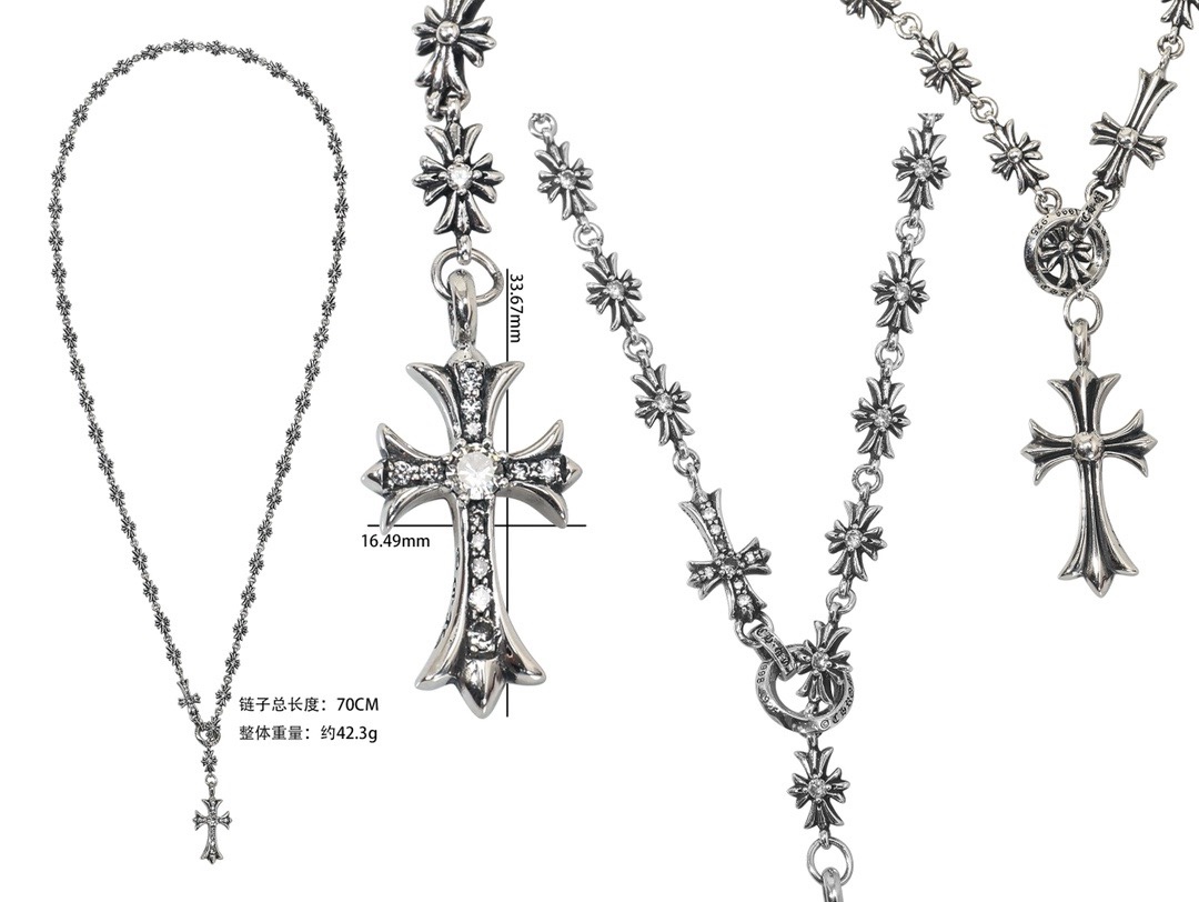 CH One-sided diamond angel necklace (total length 70cm)