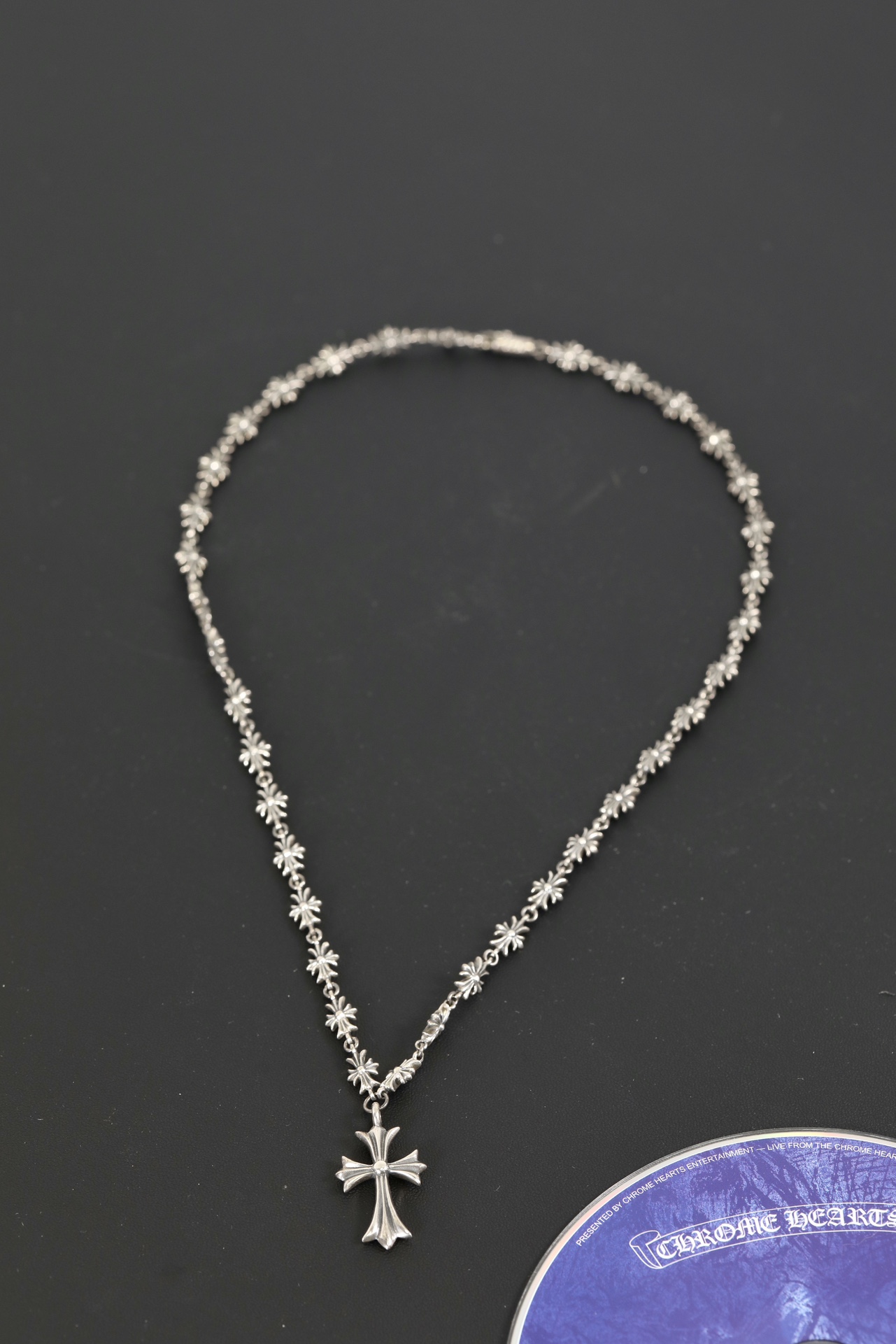 CH Flat Cross Pendant + Small Cross Necklace [Total Length 46cm]