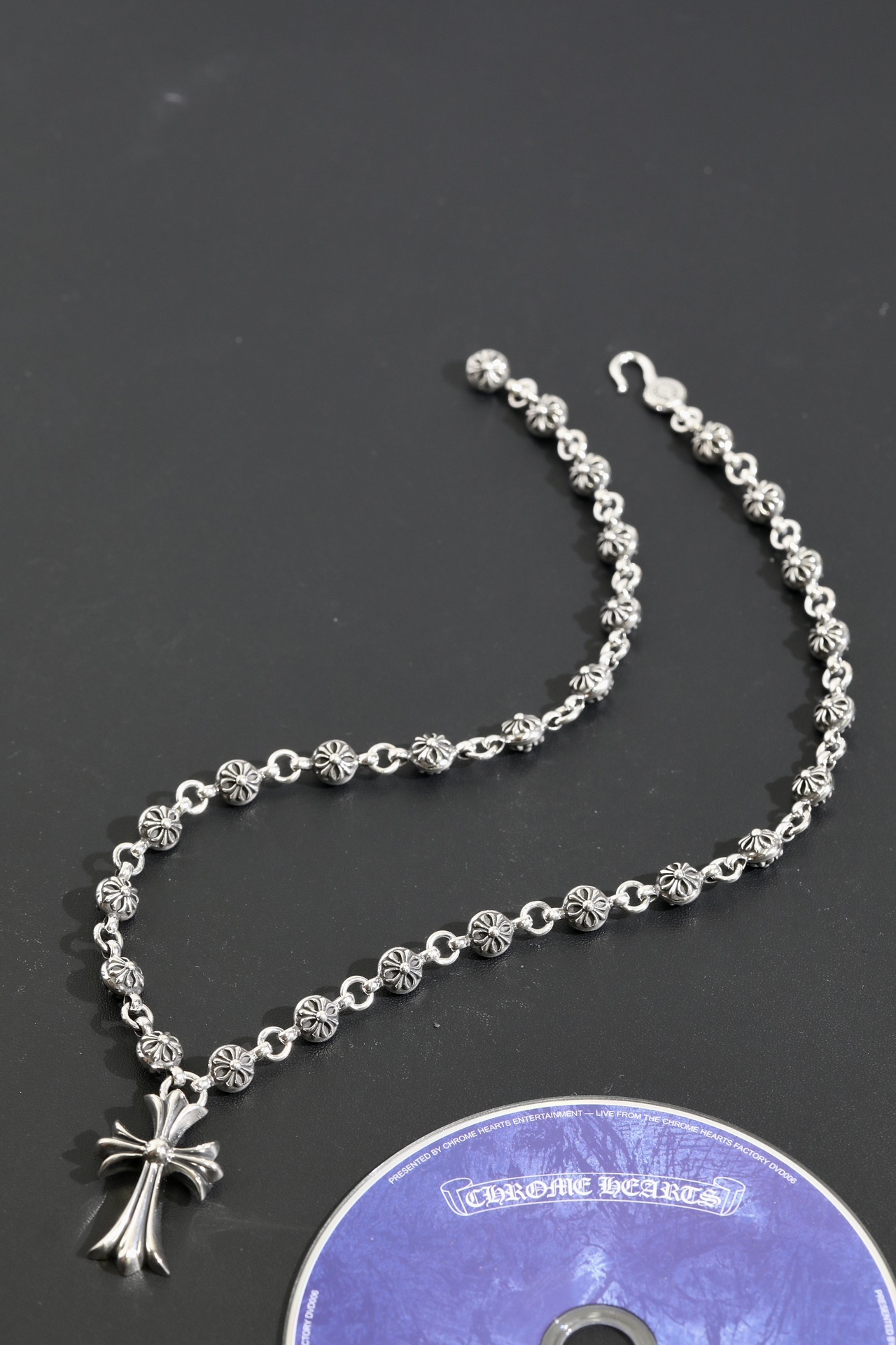 CH▫️ Cross Bead + Cross Pendant Necklace (Total Length 57cm)