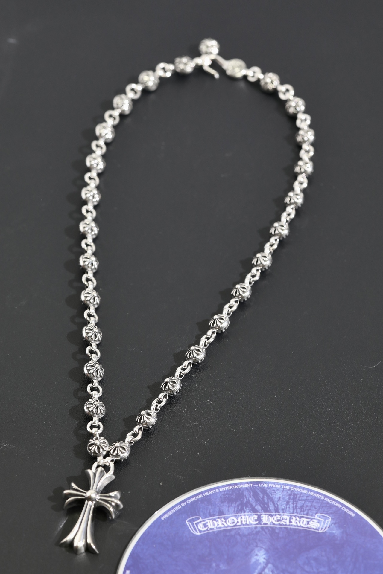 CH▫️ Cross Bead + Cross Pendant Necklace (Total Length 57cm)