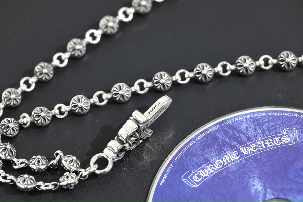 CH｜Dagger-shaped fixed cross bead necklace 【Total length 53cm】