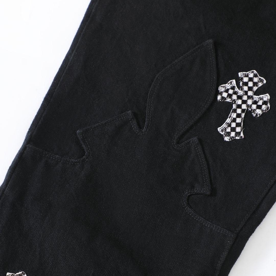 Pink Cross Checkered Flame Pants.