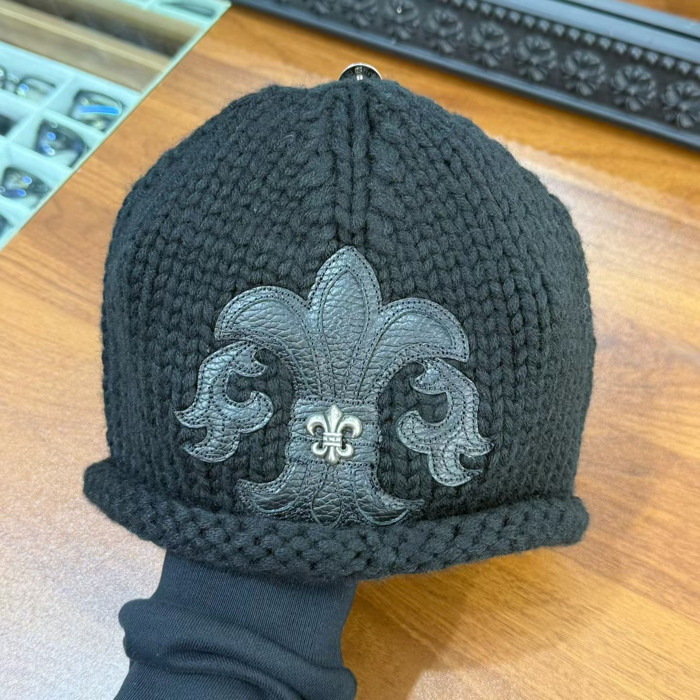 CH Children's Pure Silver Cashmere Sheepskin Knitted Cold Hat