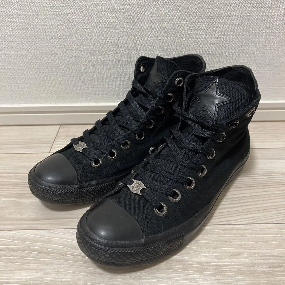 CH Chromehearts - Sword, Dagger, Star-patterned Leather Canvas Black Warrior Sneakers