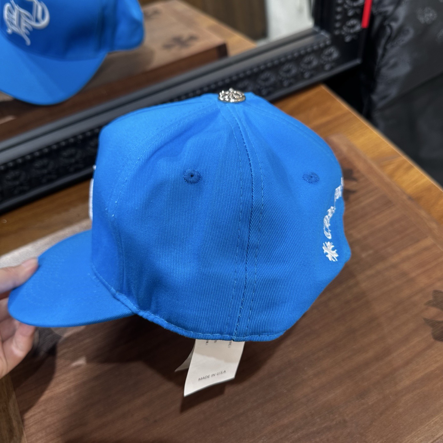 CH all-blue-and-white-letter-printed baseball cap