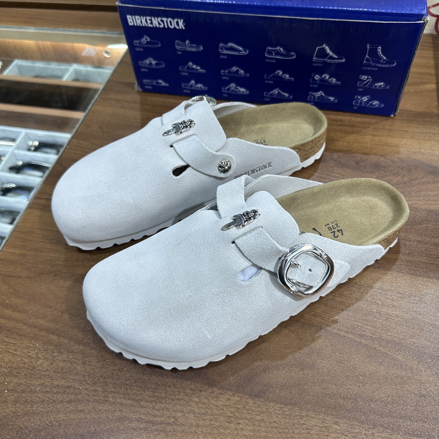 CH Chrome Hearts x Birkenstock, White/Grey, Sizes 36-45