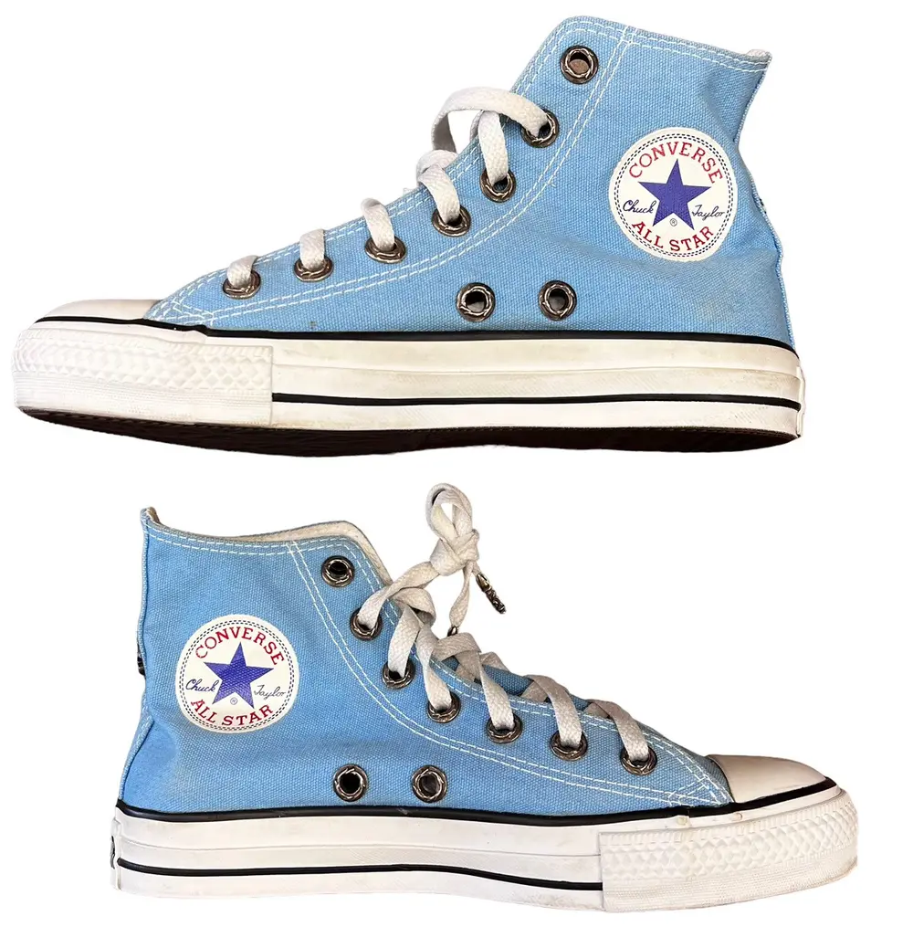 CH chromehearts × Converse sword zipper white star patchwork blue canvas sneakers
