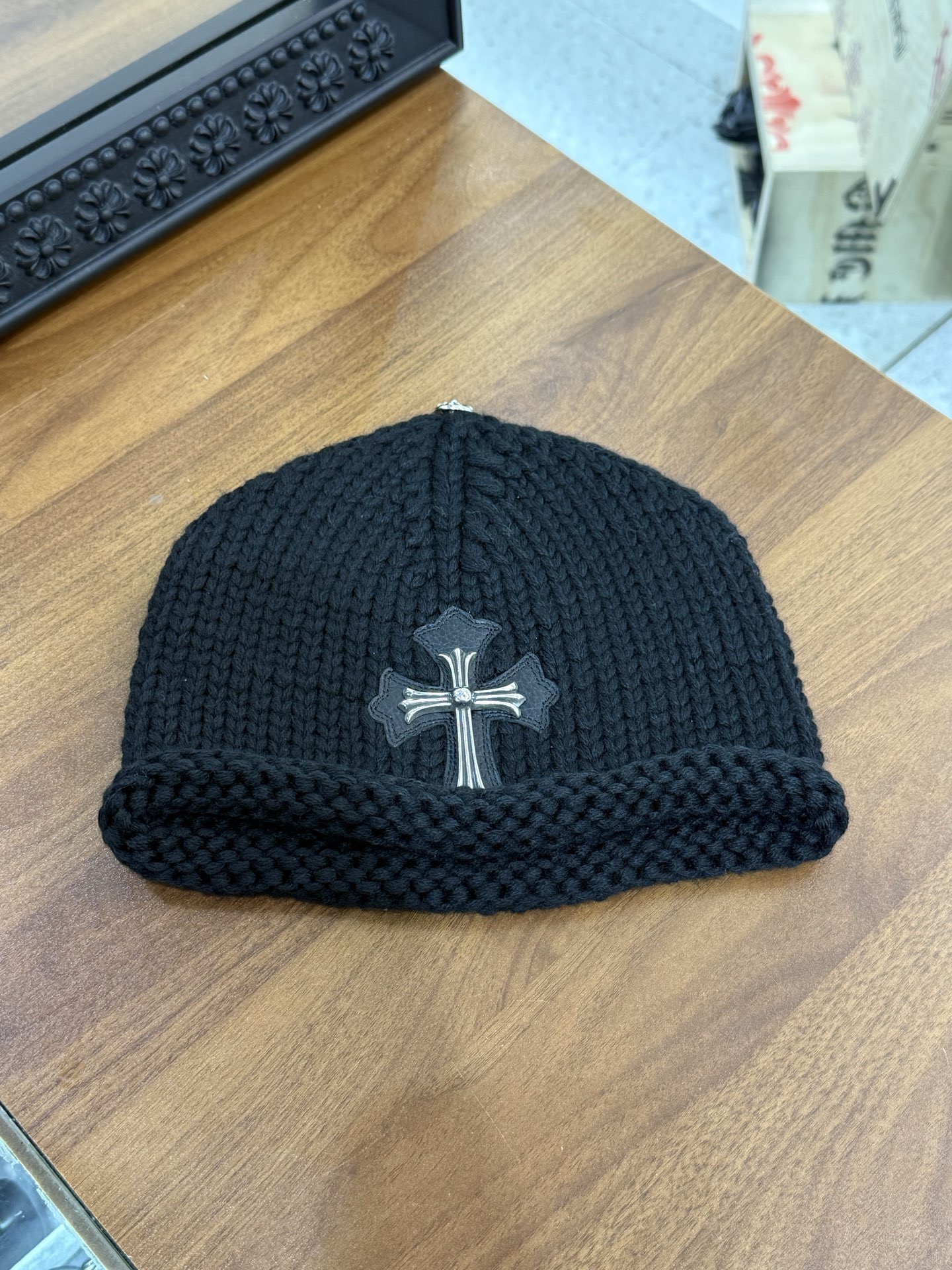 CH Cross Silver Bracelet with Leather Cold Hat