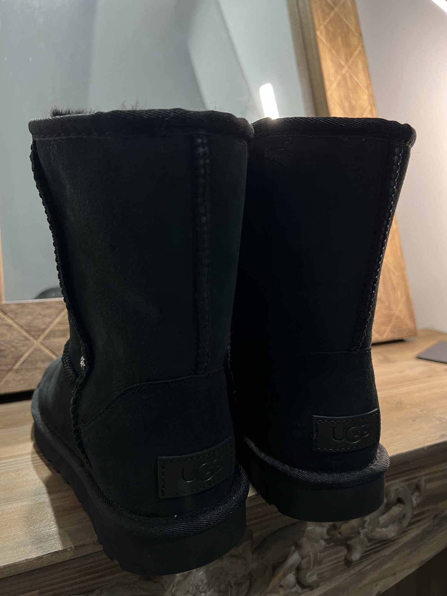 CH  Cross Silver Necklace Black UGG Snow Boots