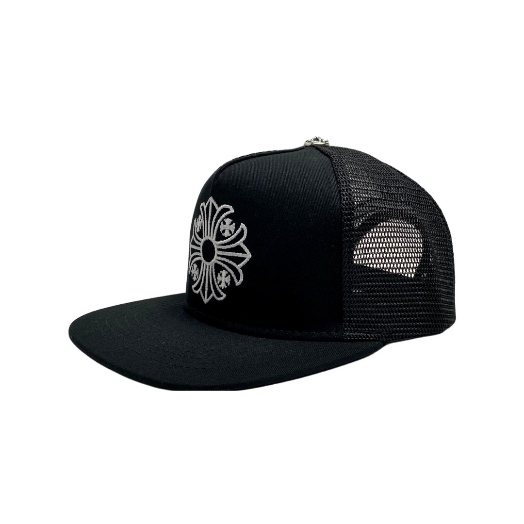 CH black cross-stitch baseball cap