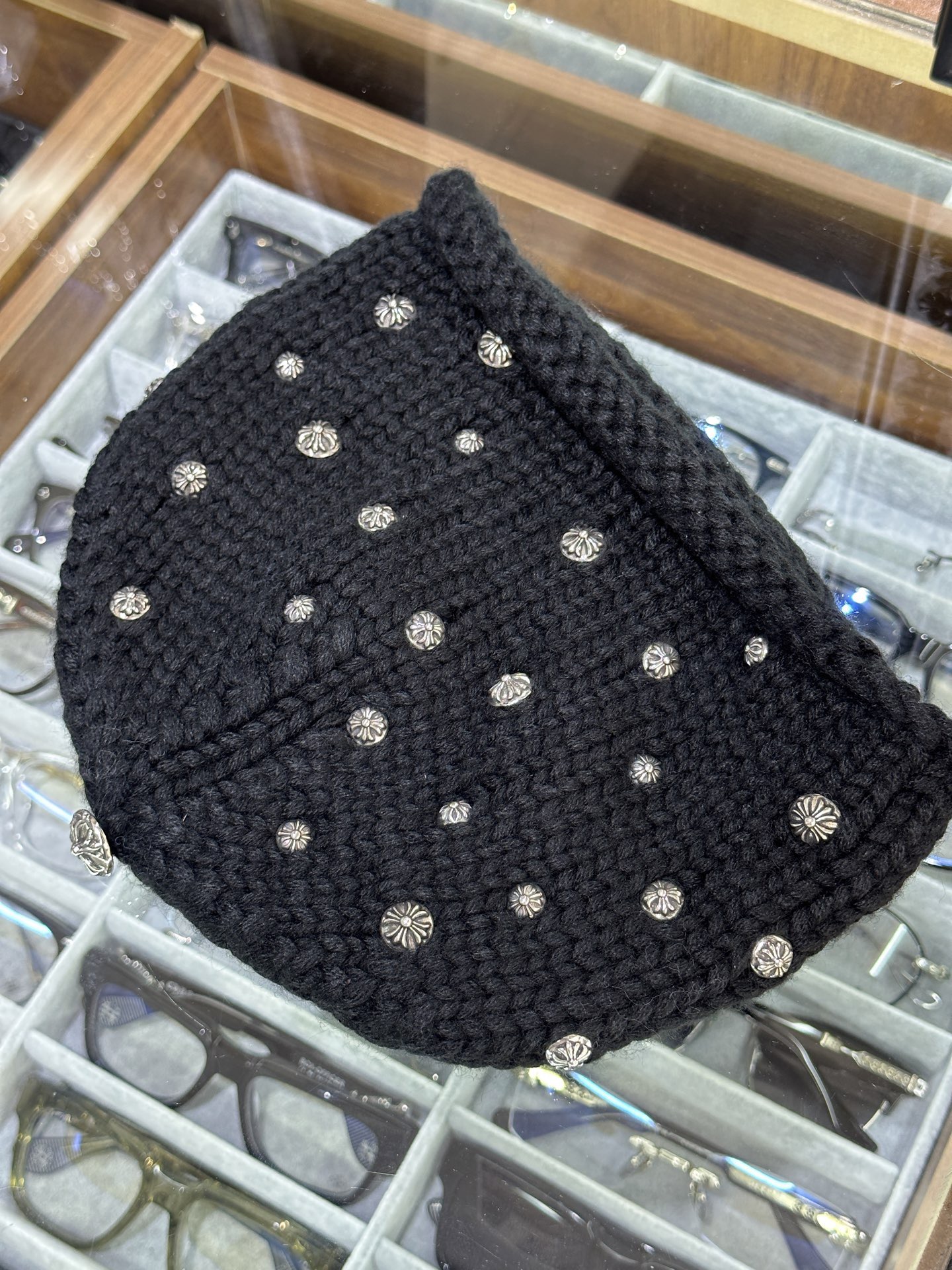 CH Black Cashmere Knitted Cold Hat - 925 Sterling Silver - Same as GD Style