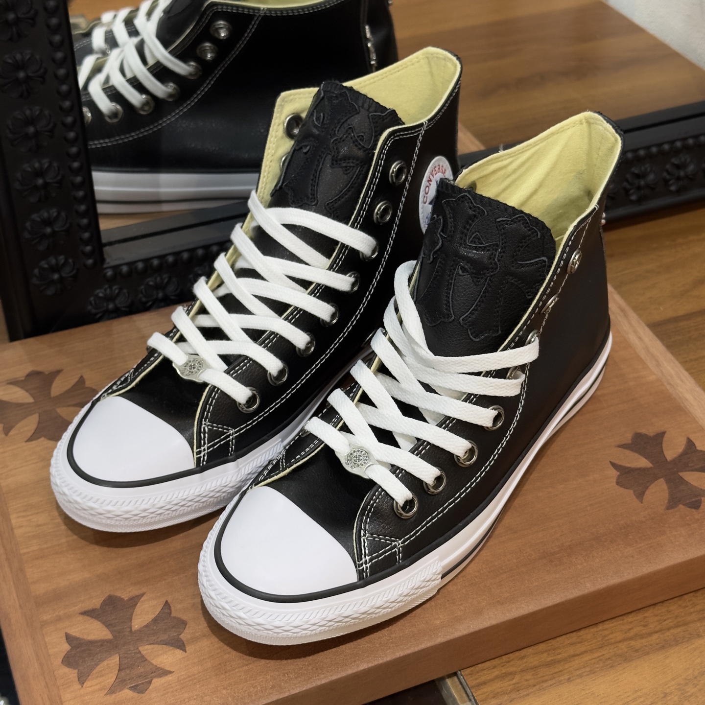 CH Chrome Hearts Converse patchwork canvas shoes, 70s style, sizes 36-44.