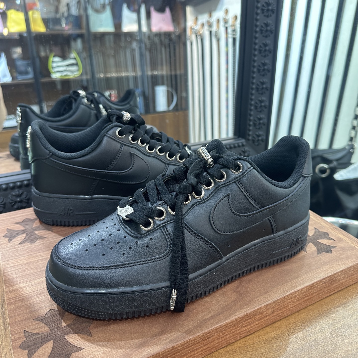 CH x AF1 Air Force Black Low-top Sneakers.
