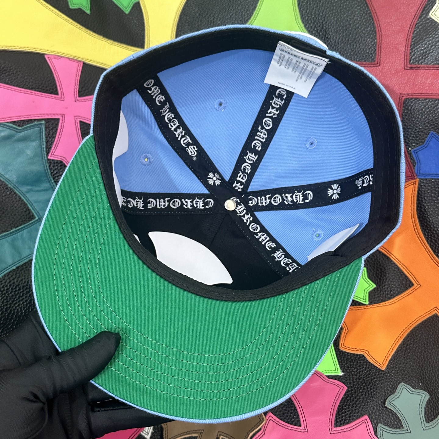 CH Blue and White Embroidered Heart Baseball Cap