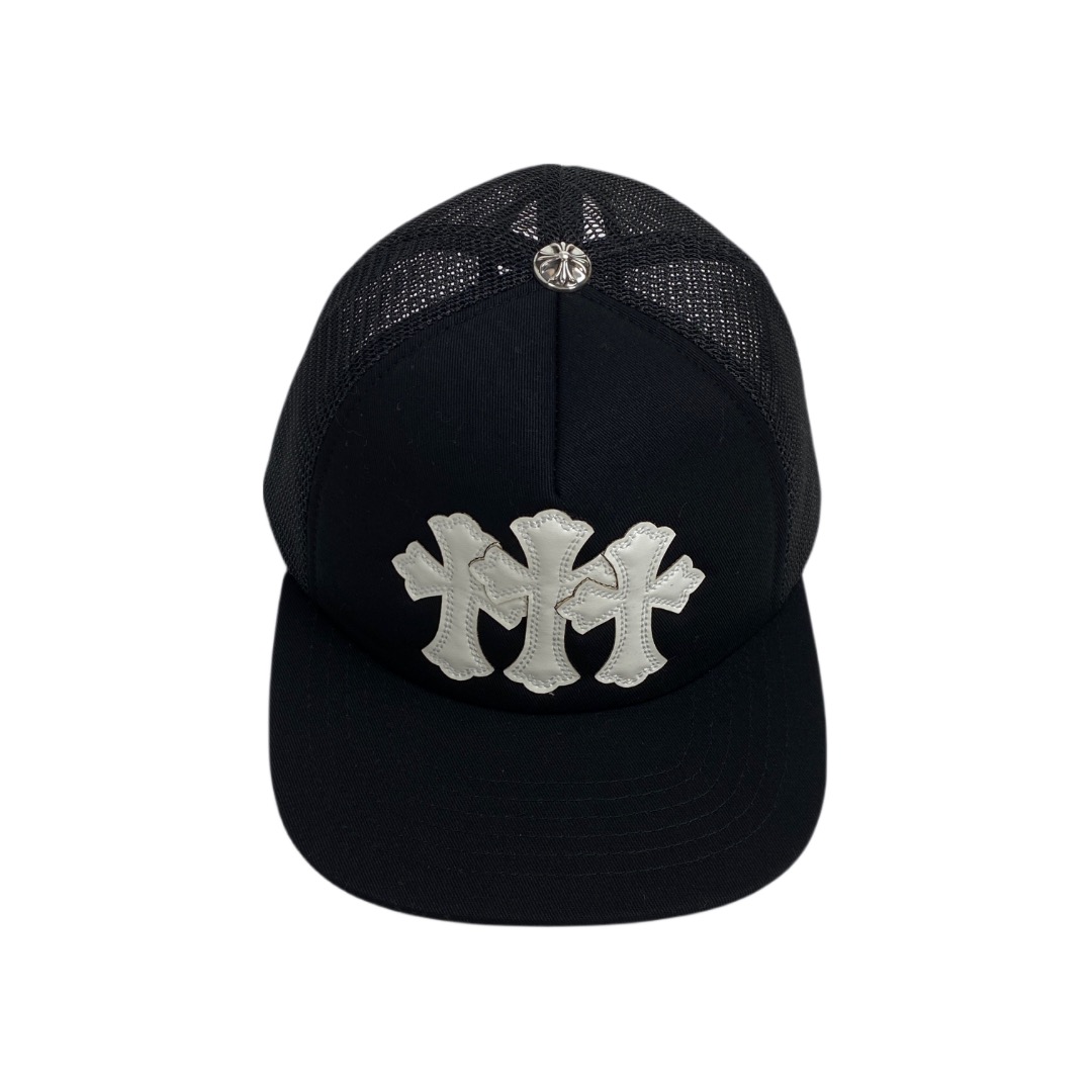 CH white baseball cap with three crossed stripes