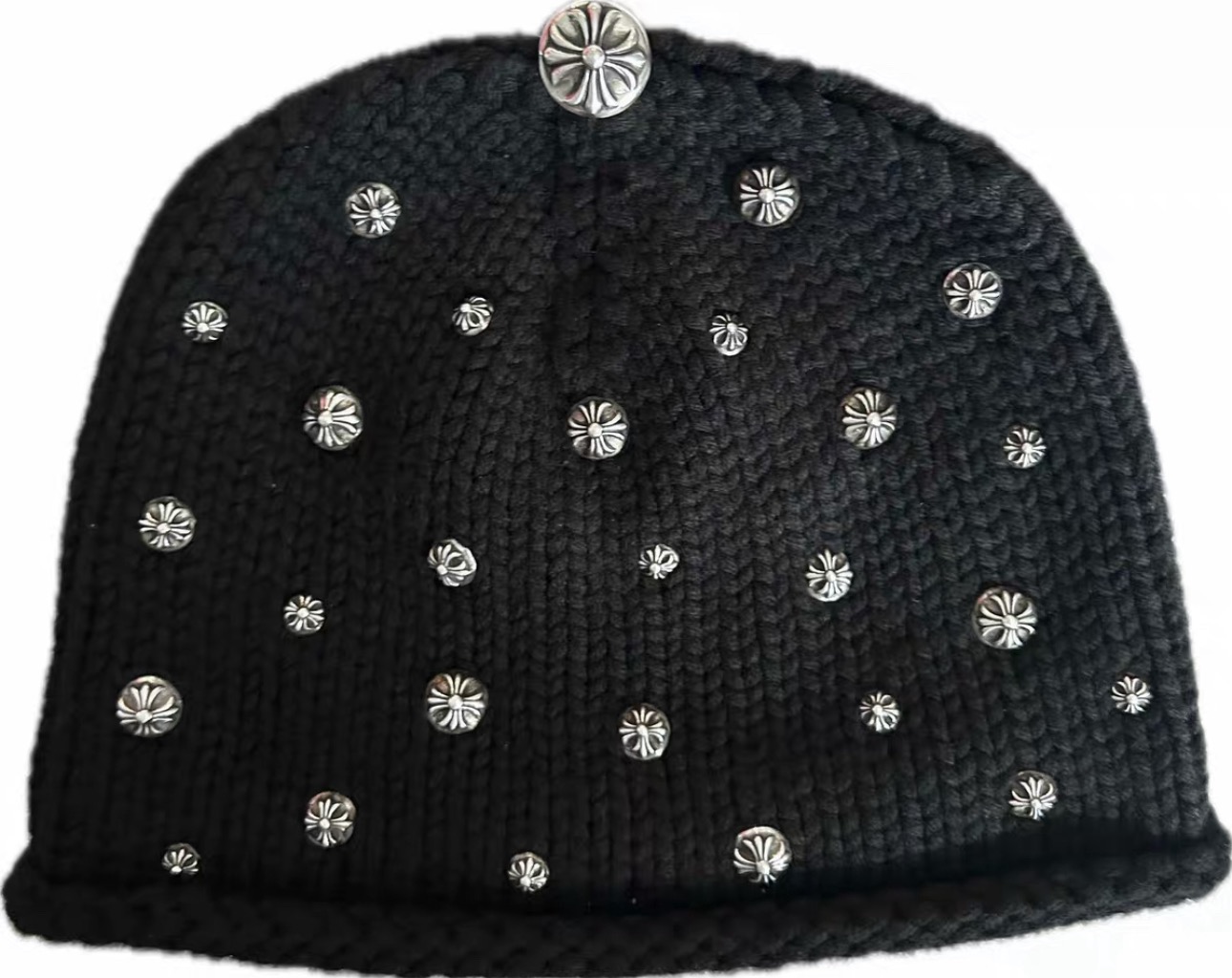 CH Black Cashmere Knitted Cold Hat - 925 Sterling Silver - Same as GD Style