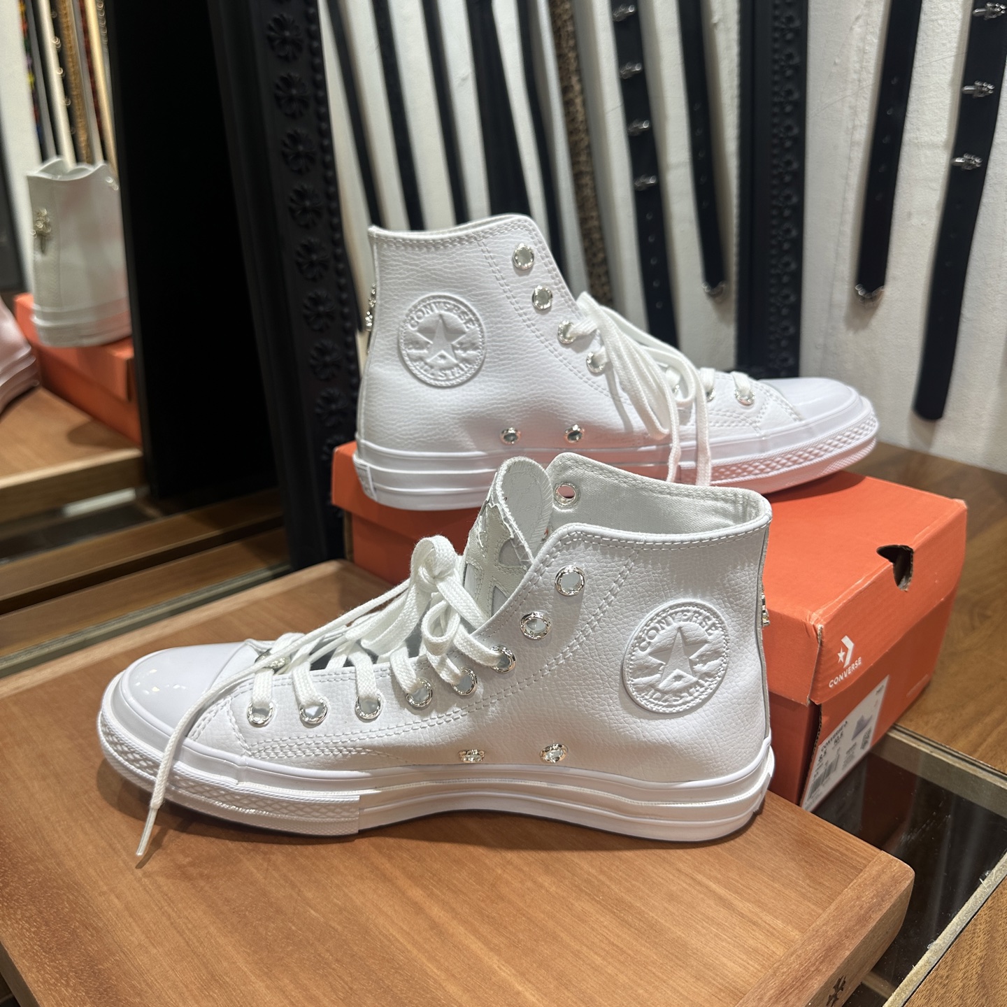 CH Chrome Hearts x Converse 1970s All White Leather High-Top. Sizes: 36-44