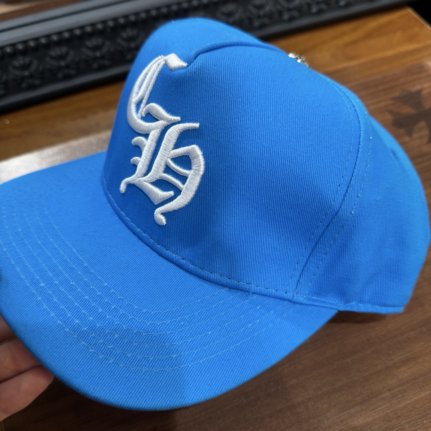 CH all-blue-and-white-letter-printed baseball cap