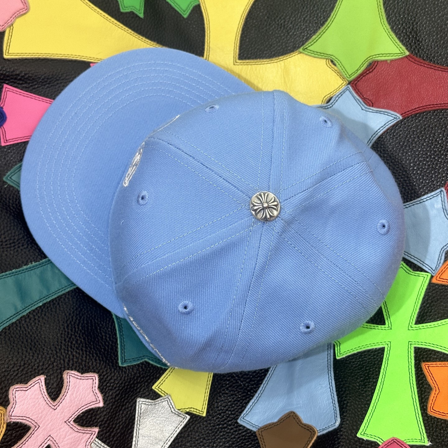 CH Blue and White Embroidered Heart Baseball Cap