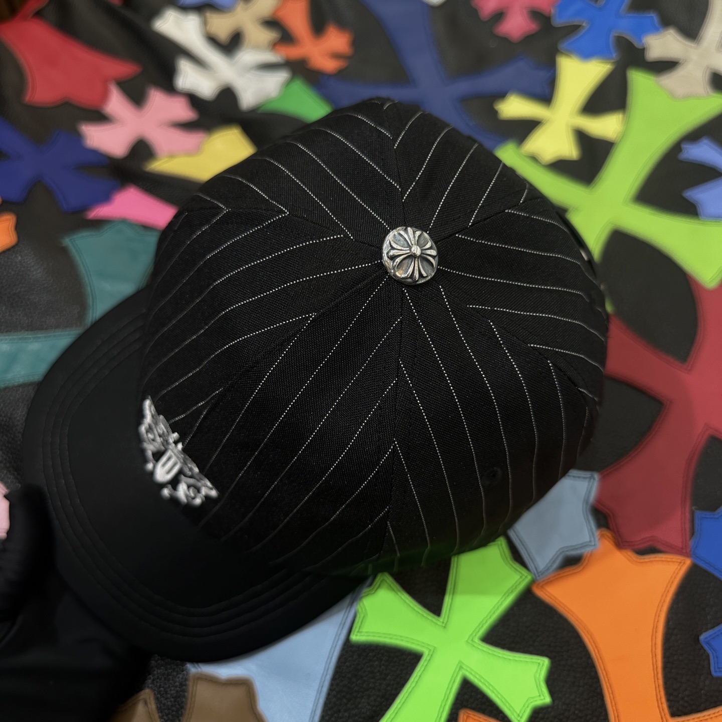 CH Striped Leather Cap