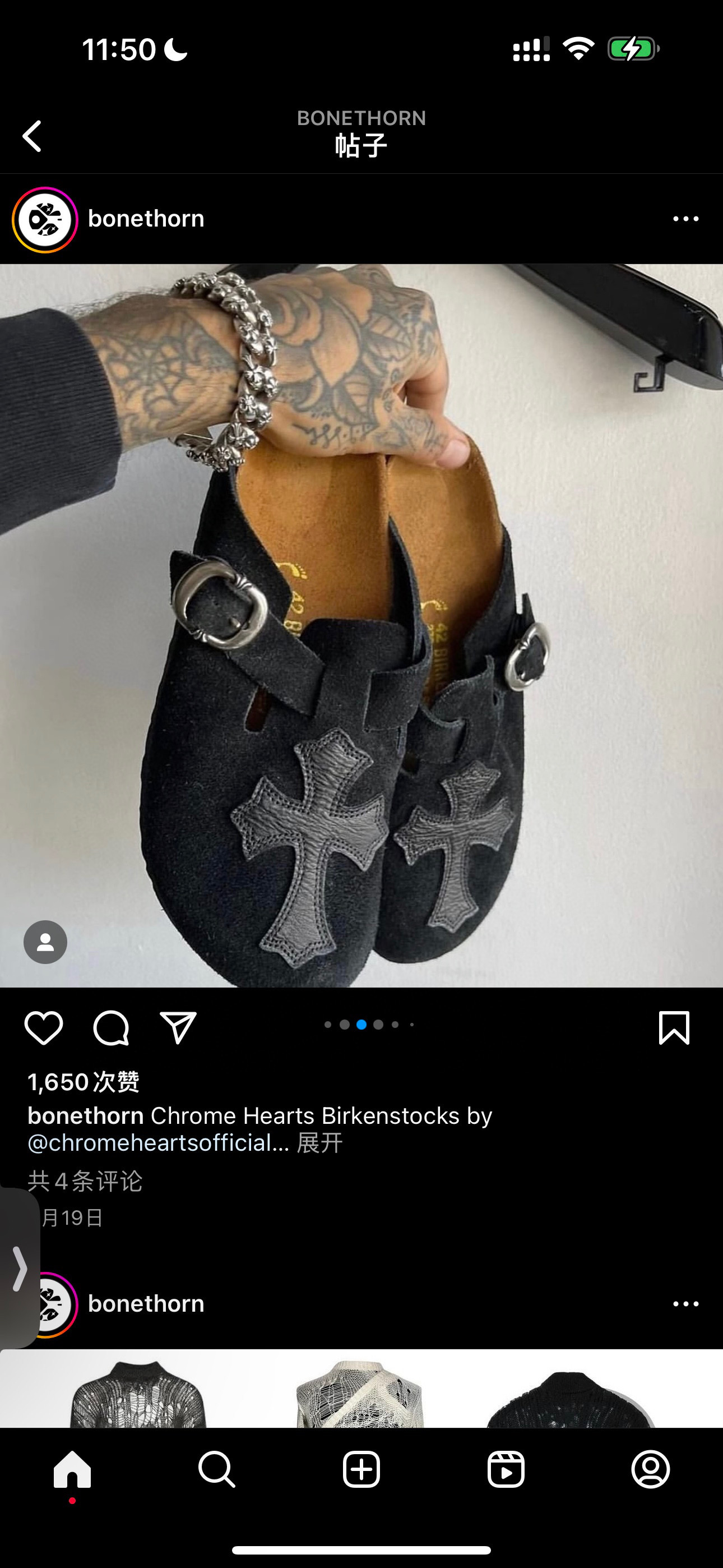 CH Chrome Hearts x Birkenstock Black Half-Toe Leather Sandals/Casual Shoes. Sizes 36-44