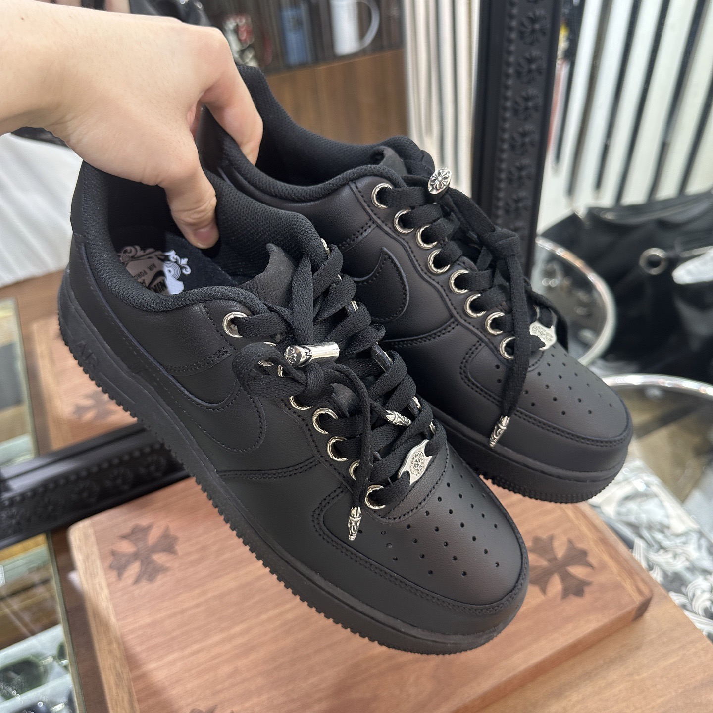 CH x AF1 Air Force Black Low-top Sneakers.