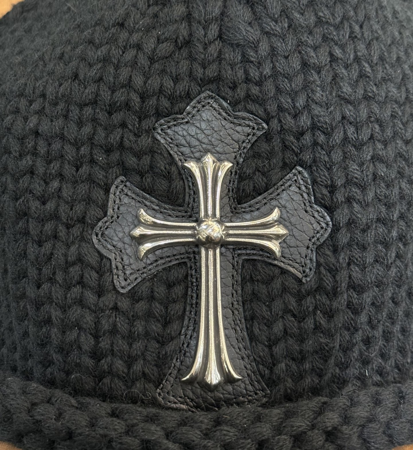 CH Cross Silver Bracelet with Leather Cold Hat