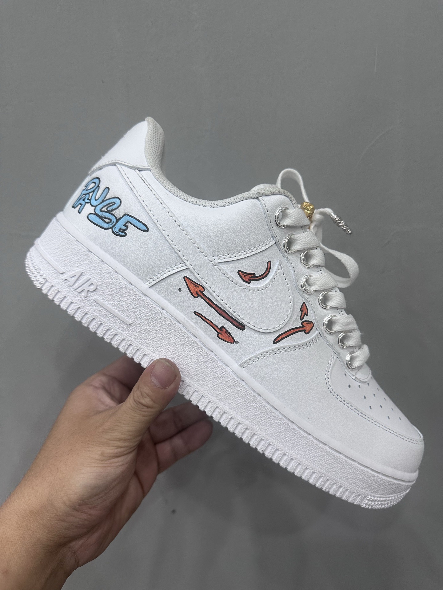 Chrome Hearts x Nike AF1 x Matty Boy hand-painted limited edition pure white Air Force One.