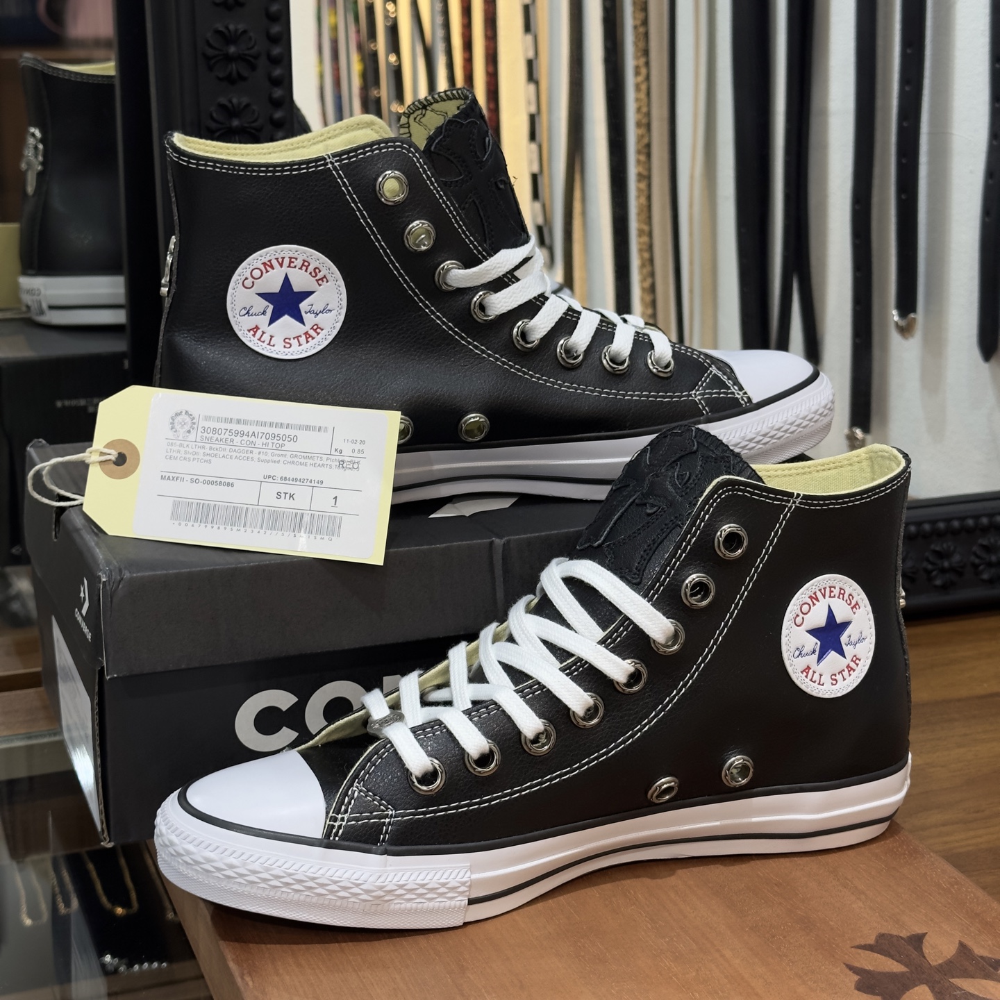 CH Chrome Hearts Converse patchwork canvas shoes, 70s style, sizes 36-44.